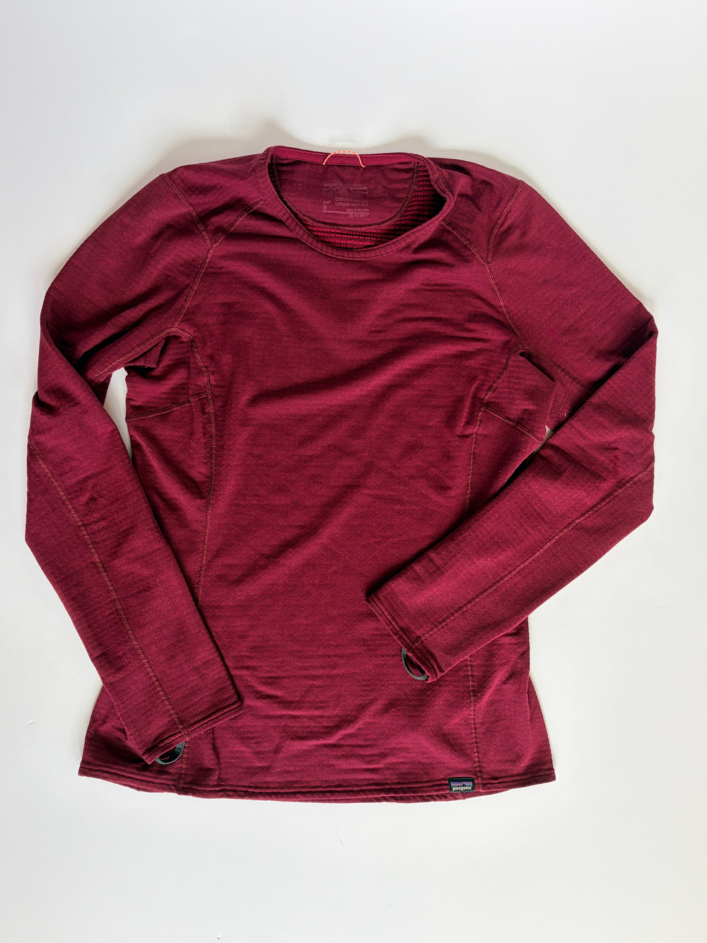 Patagonia Long Sleeve Base Layer Top Waffle Knit Maroon Size M